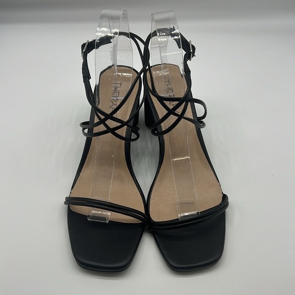 THERAPY - Black Strapy Open Toe Ankle Adjustable Strap Lightweight Heels Size 8 - Picture 2 of 13